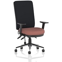 Chiro High Black Back Chair, Folding Arms, Rivet Forge