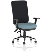 Chiro High Black Back Chair, Folding Arms, Rivet Quench