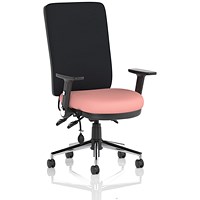 Chiro High Black Back Chair, Folding Arms, Quest Shrimp