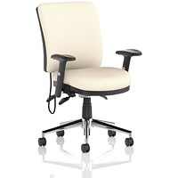 Chiro Medium Back Chair, Height Adjustable Arms, Quest Salt