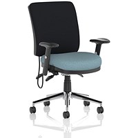 Chiro Medium Black Back Chair, Height Adjustable Arms, Rivet Quench