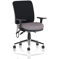 Chiro Medium Black Back Chair, Folding Arms, Rivet Fuse