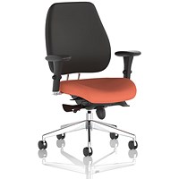 Chiro Plus High Black Back Chair, Height Adjustable Arms, Quest Crab