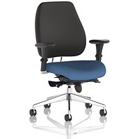 Chiro Plus High Black Back Chair, Height Adjustable Arms, Quest Limpet