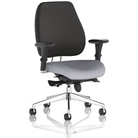 Chiro Plus High Black Back Chair, Height Adjustable Arms, Quest Shell