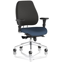 Chiro Plus High Black Back Chair, Height Adjustable Arms, Quest Whelk