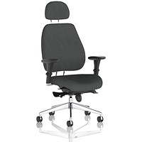 Chiro Plus High Back Chair With Headrest, Height Adjustable Arms, Quest Mussel