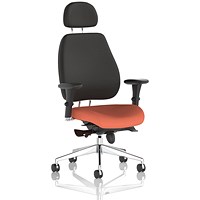 Chiro Plus High Black Back Chair With Headrest, Height Adjustable Arms, Quest Crab