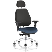 Chiro Plus High Black Back Chair With Headrest, Height Adjustable Arms, Quest Whelk