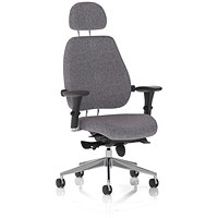 Chiro Plus High Back Chair With Headrest, Height Adjustable Arms, Rivet Fuse