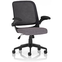 Crew Task Mesh Back Operator Chair, Folding Arms, Rivet Fuse