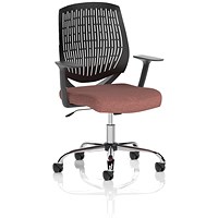 Dura Black Back Operator Chair, Fixed Height Arms, Rivet Forge