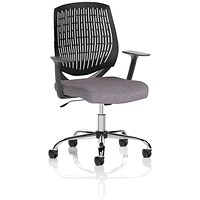 Dura Black Back Operator Chair, Fixed Height Arms, Rivet Fuse