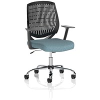 Dura Black Back Operator Chair, Fixed Height Arms, Rivet Quench