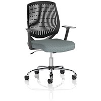 Dura Black Back Operator Chair, Fixed Height Arms, Rivet Tensile