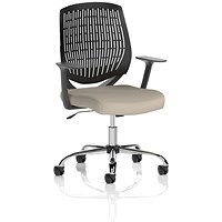 Dura Black Back Operator Chair, Fixed Height Arms, Quest Salt