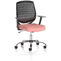 Dura Black Back Operator Chair, Fixed Height Arms, Quest Shrimp