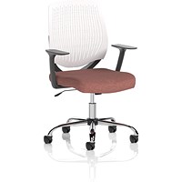 Dura White Back Operator Chair, Fixed Height Arms, Rivet Forge