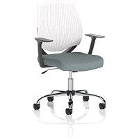 Dura White Back Operator Chair, Fixed Height Arms, Rivet Tensile