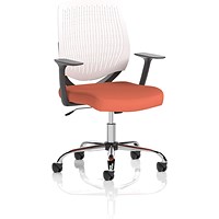 Dura White Back Operator Chair, Fixed Height Arms, Quest Crab