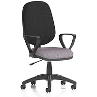 Eclipse Plus I Black Back Lever Task Operator Chair, Fixed Height Arms, Rivet Fuse