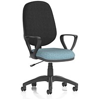 Eclipse Plus I Black Back Lever Task Operator Chair, Fixed Height Arms, Rivet Quench