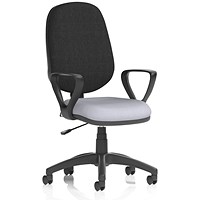 Eclipse Plus I Black Back Lever Task Operator Chair, Fixed Height Arms, Quest Shell