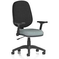 Eclipse Plus I Black Back Lever Task Operator Chair, Folding Arms, Rivet Tensile