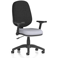 Eclipse Plus I Black Back Lever Task Operator Chair, Folding Arms, Quest Shell