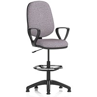 Eclipse Plus I High Rise Operator Chair, Fixed Height Arms, Rivet Fuse