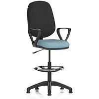 Eclipse Plus I Black Back High Rise Operator Chair, Fixed Height Arms, Rivet Quench