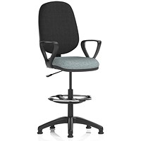 Eclipse Plus I Black Back High Rise Operator Chair, Fixed Height Arms, Rivet Tensile