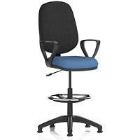 Eclipse Plus I Black Back High Rise Operator Chair, Fixed Height Arms, Quest Limpet