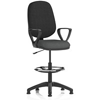Eclipse Plus I Black Back High Rise Operator Chair, Fixed Height Arms, Quest Mussel