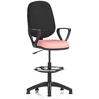 Eclipse Plus I Black Back High Rise Operator Chair, Fixed Height Arms, Quest Shrimp