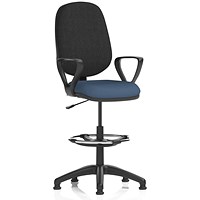 Eclipse Plus I Black Back High Rise Operator Chair, Fixed Height Arms, Quest Whelk