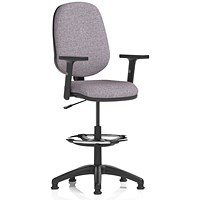 Eclipse Plus I High Rise Operator Chair, Height Adjustable Arms, Rivet Fuse