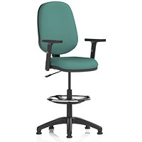 Eclipse Plus I High Rise Operator Chair, Height Adjustable Arms, Quest Kelp
