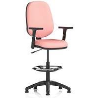 Eclipse Plus I High Rise Operator Chair, Height Adjustable Arms, Quest Shrimp