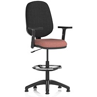 Eclipse Plus I Black Back High Rise Operator Chair, Height Adjustable Arms, Rivet Forge