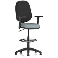 Eclipse Plus I Black Back High Rise Operator Chair, Height Adjustable Arms, Rivet Tensile