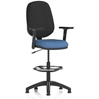 Eclipse Plus I Black Back High Rise Operator Chair, Height Adjustable Arms, Quest Limpet