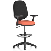Eclipse Plus I Black Back High Rise Operator Chair, Folding Arms, Quest Crab