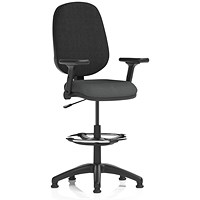 Eclipse Plus I Black Back High Rise Operator Chair, Folding Arms, Quest Mussel