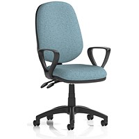 Eclipse Plus II Lever Task Operator Chair, Fixed Height Arms, Rivet Quench Eclipse Plus II Lever Task Operator Chair, Fixed Height Arms, Rivet Quench