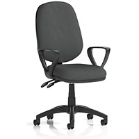 Eclipse Plus II Lever Task Operator Chair, Fixed Height Arms, Quest Mussel