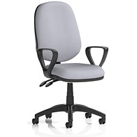 Eclipse Plus II Lever Task Operator Chair, Fixed Height Arms, Quest Shell