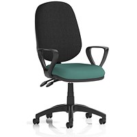 Eclipse Plus II Black Back Lever Task Operator Chair, Fixed Height Arms, Quest Kelp Eclipse Plus II Black Back Lever Task Operator Chair, Fixed Height Arms, Quest Kelp