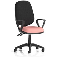 Eclipse Plus II Black Back Lever Task Operator Chair, Fixed Height Arms, Quest Shrimp Eclipse Plus II Black Back Lever Task Operator Chair, Fixed Height Arms, Quest Shrimp