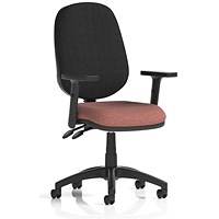 Eclipse Plus II Black Back Lever Task Operator Chair, Height Adjustable Arms, Rivet Forge